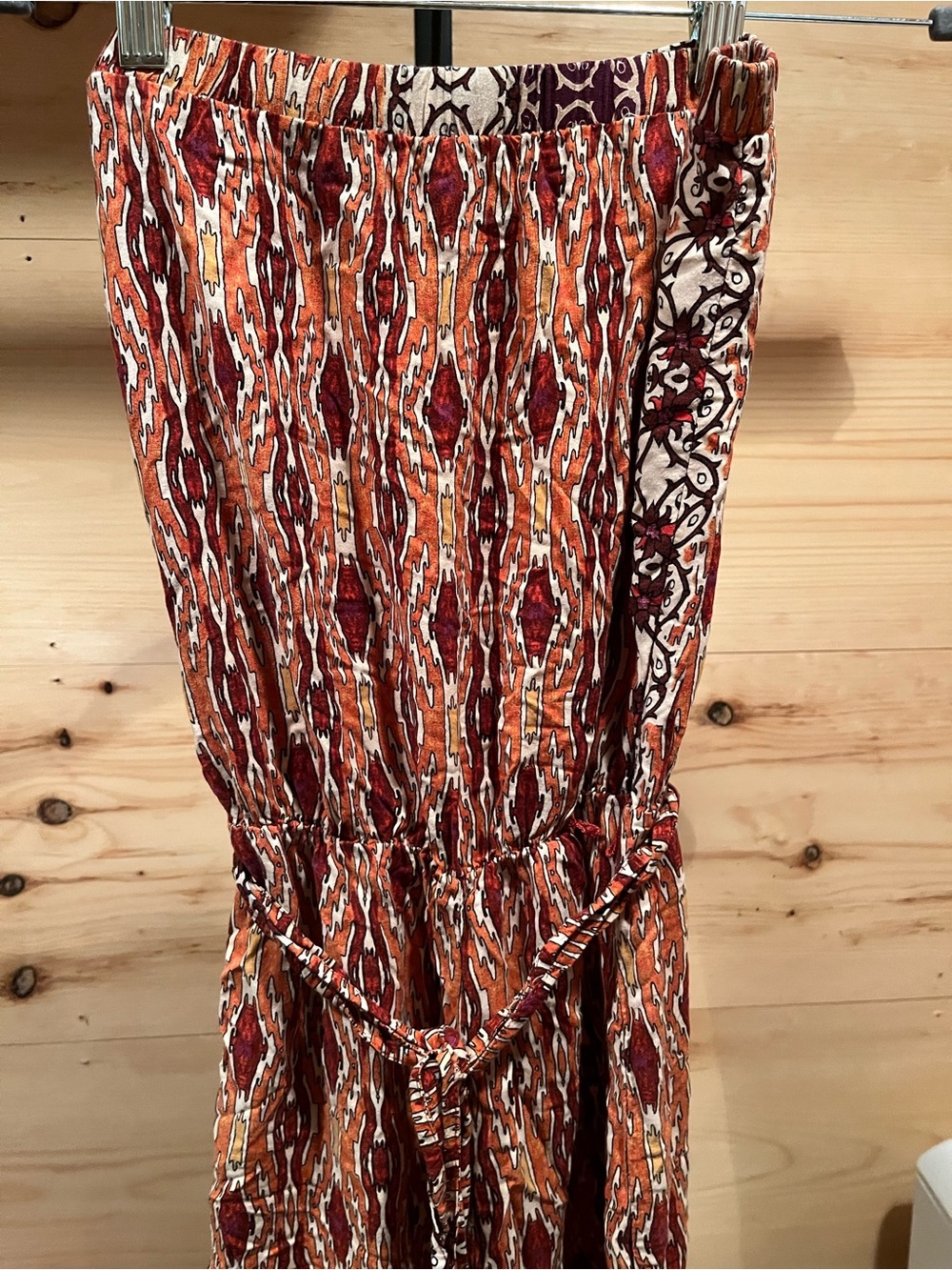 MSK Rust and Burgundy Boho Maxi Skirt